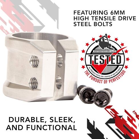 ROOT INDUSTRIES Lithium Scooter Clamps - Pro Scooter Double Clamp - Compatible with Standard/Oversized Handlebars 2-Bolt 6mm Compression for Trick Scooter - All Hardware Included - Scooter Parts in Saudi Arabia
