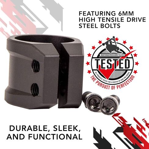 ROOT INDUSTRIES Lithium Scooter Clamps - Pro Scooter Double Clamp - Compatible with Standard/Oversized Handlebars 2-Bolt 6mm Compression for Trick Scooter - All Hardware Included - Scooter Parts in Saudi Arabia