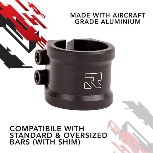 ROOT INDUSTRIES Lithium Scooter Clamps - Pro Scooter Double Clamp - Compatible with Standard/Oversized Handlebars 2-Bolt 6mm Compression for Trick Scooter - All Hardware Included - Scooter Parts in Saudi Arabia