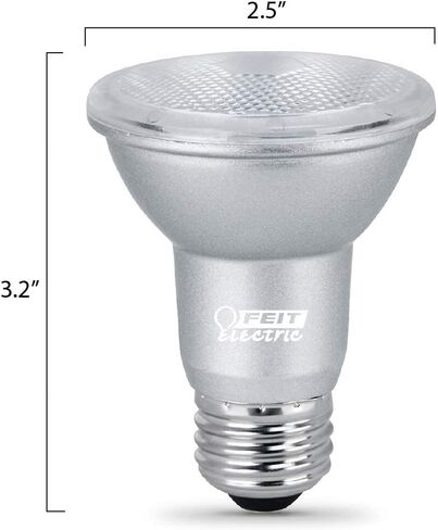 Feit Electric PAR20 LED Bulbs, 50W Equivalent, Dimmable Spotlight Bulbs, 3000k Bright White, E26 Base, 90 CRI, 450 Lumen, 22-Year Lifetime, PAR20 Flood Light Bulbs, Damp Rated, PAR20DM/930CA/4, 4 Pack in Saudi Arabia