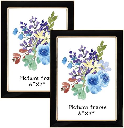 Golden State Art, 4x6 Enamel Picture Frame, Aluminum Gold Edge With Pink Enamel for 4 x 6 In Photos, Real Glass Front with Easel Stand, Tabletop or Wall Mount Display (2 Pack) in Saudi Arabia