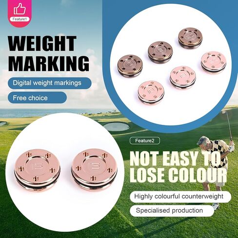 مسامير بولتون جولف Titleist مضرب استبدال الوزن الرقمي ثقل الموازنة ملحقات النادي 10 جرام/15 جرام/20 جرام/25 جرام/30 جرام/40 جرام برونزي/ذهبي وردي. in Saudi Arabia