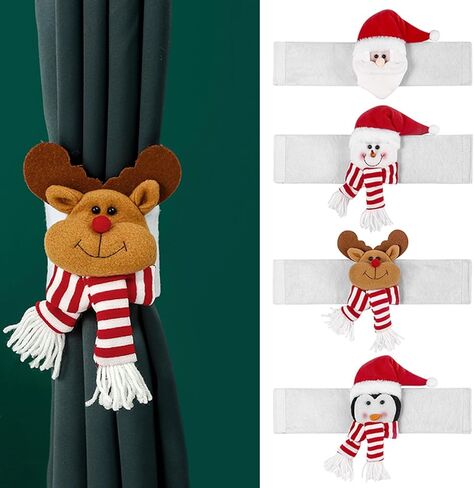 4 قطع ستارة عيد الميلاد أبازيم عيد الميلاد الكرتون سانتا كلوز ثلج الأيائل دمية المشابك عيد ميلاد سعيد نافذة ديكور للمنزل الديكور دمية المشبك عرض نافذة قلادة لعيد الميلاد السنة الجديدة in Kuwait