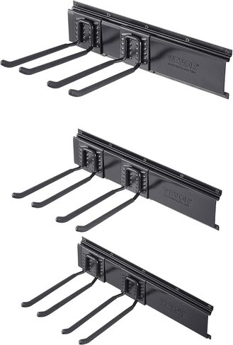 VEVOR Garage Tool Organizer, 800 lbs Max Load Capacity, Wall Mount Yard Garden Storage Rack Organization Heavy Duty with 6 Adjustable Hooks and 3 Rails, for Garden Tools, Shovels, Trimmers, and Hoses in Saudi Arabia