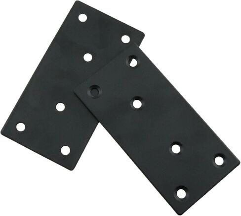 4PCS Black Flat Straight Support Bracket 3.94 x 1.97 inch Flat Mending Plate Straight Steel Brace Fixing Joining Plate Fix Wood Connection Plate for Wood with 24PCS Screws in Saudi Arabia