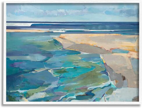 Stupell Industries Abstract Beach Landscape Pastel Cubism Painting, Design by Third and Wall in Saudi Arabia