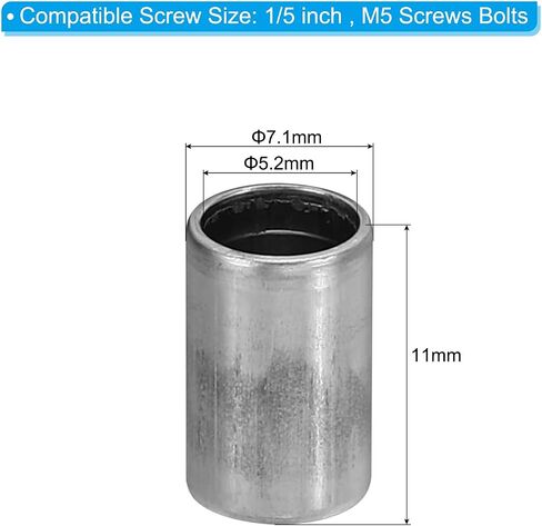 PATIKIL M5 Steel Spacers, 40 Pcs Metal Spacers Steel 5mm ID x 8mm OD x 8mm L Carbon Steel Spacer Screw Standoff Round for 1/5in or M5 Screw Bolts in Saudi Arabia