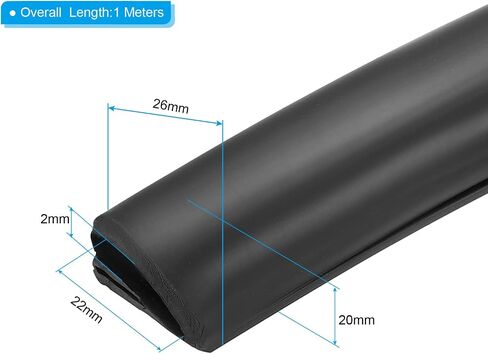 PATIKIL 1.02 x 0.79 x 78.7inch (6 Feet) Length Door Seal Strip, E Shape Freezer Door Sealing Replacement Rubber Weather Stripping for Insulation Gap, Black in Saudi Arabia