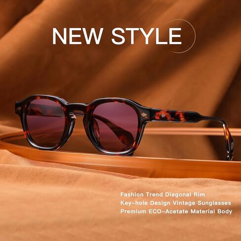 Acetate Polarized Sunglasses for Women and Men - Trendy Round Cat Eye Styles HD Polarized UV Protection Sunglasses in Saudi Arabia