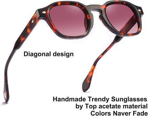 Acetate Polarized Sunglasses for Women and Men - Trendy Round Cat Eye Styles HD Polarized UV Protection Sunglasses in Saudi Arabia
