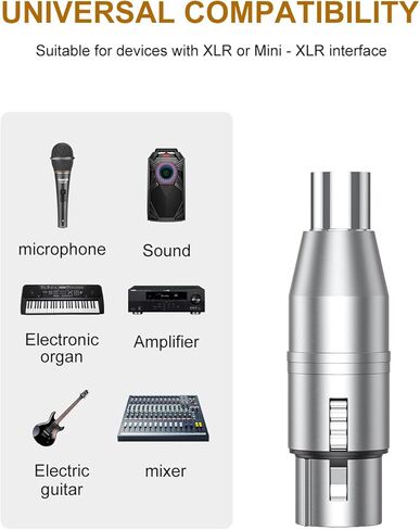 XLR to Mini XLR Adapter - Mini XLR Male to XLR Female Adapter, 3-pin Mini XLR Male to XLR Female Adapter, Compatible with BLACKMAGIC Pocket 4K/6K Camera Video Assist in Kuwait