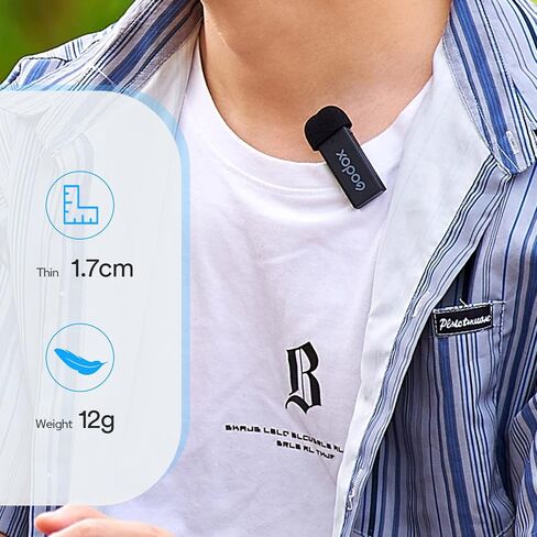 Godox MoveLink Mini LT Kit2 ميكروفون لاسلكي للآيفون، نطاق 100 متر (328 قدمًا)، إلغاء الضوضاء 2.4G ميكروفون لاسلكي Lavalier مع علبة شحن لميكروفون iPhone لتسجيل الفيديو، تسجيل الفيديو، TikTok in Saudi Arabia