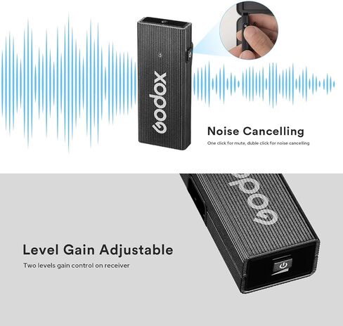 Godox MoveLink Mini LT Kit2 ميكروفون لاسلكي للآيفون، نطاق 100 متر (328 قدمًا)، إلغاء الضوضاء 2.4G ميكروفون لاسلكي Lavalier مع علبة شحن لميكروفون iPhone لتسجيل الفيديو، تسجيل الفيديو، TikTok in Saudi Arabia