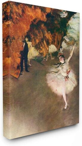 Stupell Industries Ballet Stage Red Brown Classic Painting, Design by Edgar Degas Wall Art, 16 x 20, Canvas in Saudi Arabia