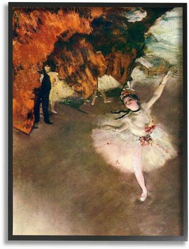 Stupell Industries Ballet Stage Red Brown Classic Painting, Design by Edgar Degas Wall Art, 16 x 20, Canvas in Saudi Arabia