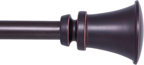 قضيب ستارة نافذة مزخرف قياسي من Kenney KNM80778 Nile Trumpet End، طول قابل للتعديل 36-66 بوصة، لمسة نهائية برونزية، أنبوب فولاذي بقطر 3/4 بوصة in Kuwait
