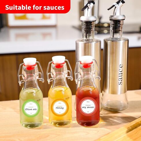 20 عبوة من الزجاجات الزجاجية ذات الوجه العلوي، 3.38 أونصة/100 مل زجاجة زجاجية صغيرة متأرجحة، زجاجات مشروبات كحولية صغيرة شفافة، وعاء تزيين للحرف اليدوية والهدايا وحفلات الزفاف in Kuwait