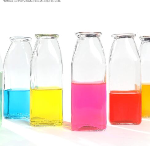 زجاجة زجاجية مزخرفة من ماجيك سيزون مع سدادات من الفلين (زجاجات مربعة سعة 11 أونصة / قطعتين) in Kuwait