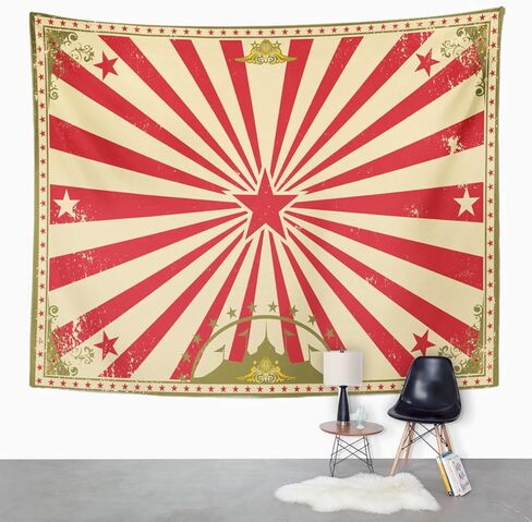 Emvency نسيج كرنفال السيرك خمر لحجم الشاشة الخاصة بك سرادق ملهى ديكور المنزل الجدار شنقا لغرفة المعيشة غرفة نوم النوم 60x80 بوصة in Kuwait