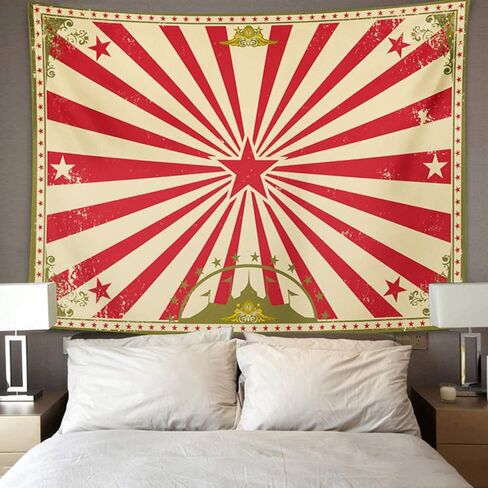 Emvency نسيج كرنفال السيرك خمر لحجم الشاشة الخاصة بك سرادق ملهى ديكور المنزل الجدار شنقا لغرفة المعيشة غرفة نوم النوم 60x80 بوصة in Kuwait