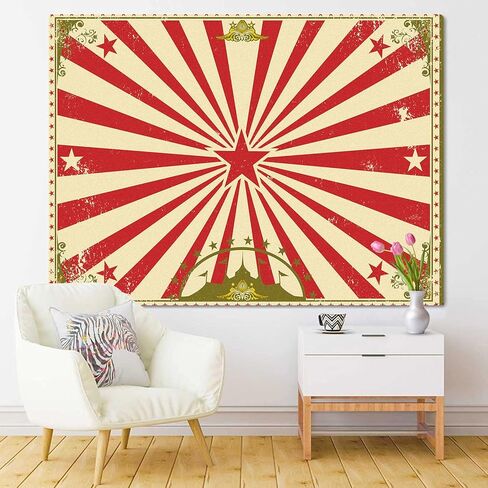 Emvency نسيج كرنفال السيرك خمر لحجم الشاشة الخاصة بك سرادق ملهى ديكور المنزل الجدار شنقا لغرفة المعيشة غرفة نوم النوم 60x80 بوصة in Kuwait