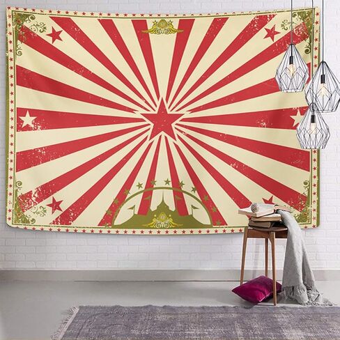 Emvency نسيج كرنفال السيرك خمر لحجم الشاشة الخاصة بك سرادق ملهى ديكور المنزل الجدار شنقا لغرفة المعيشة غرفة نوم النوم 60x80 بوصة in Kuwait