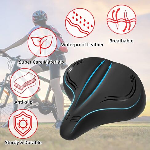 Oversized Bike Seat Compatible with Peloton Bike & Bike+, Replacement Wide Bike Seat Cushion for Peloton Spin Bike Road or Exercise Bike, Bicycle Saddle for Women & Men, Accessories for Most Bikes in Saudi Arabia