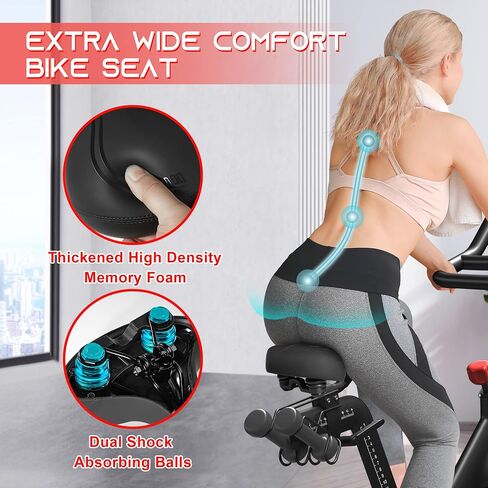 Oversized Bike Seat Compatible with Peloton Bike & Bike+, Replacement Wide Bike Seat Cushion for Peloton Spin Bike Road or Exercise Bike, Bicycle Saddle for Women & Men, Accessories for Most Bikes in Saudi Arabia