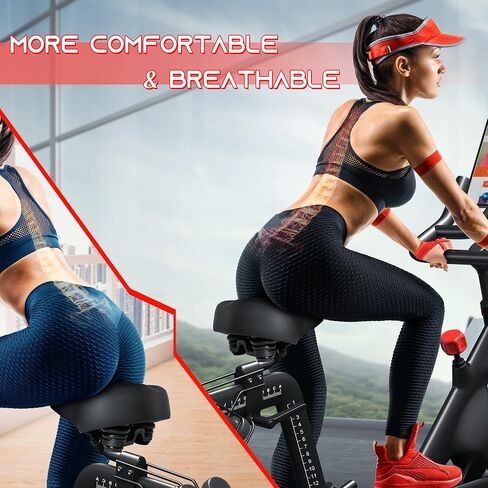 Oversized Bike Seat Compatible with Peloton Bike & Bike+, Replacement Wide Bike Seat Cushion for Peloton Spin Bike Road or Exercise Bike, Bicycle Saddle for Women & Men, Accessories for Most Bikes in Saudi Arabia