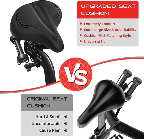 Oversized Bike Seat Compatible with Peloton Bike & Bike+, Replacement Wide Bike Seat Cushion for Peloton Spin Bike Road or Exercise Bike, Bicycle Saddle for Women & Men, Accessories for Most Bikes in Saudi Arabia