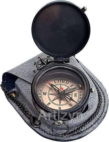 GOD is with You Wherever You GO Joshua 1:9 Engraved Compass with ‎Leather Case, Brass Camping Compass, Gift Compass, Graduation Day Gift for Son, Father, Love, Sister, Husband, Wife, Fiancé, Fiancée. in Kuwait
