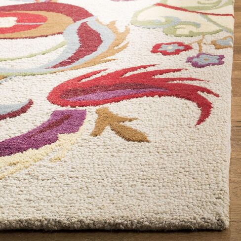 SAFAVIEH Blossom Collection 2'6" x 4' Rust / Multi BLM680B Handmade Premium Wool Accent Rug in Saudi Arabia