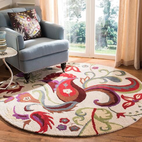 SAFAVIEH Blossom Collection 2'6" x 4' Rust / Multi BLM680B Handmade Premium Wool Accent Rug in Saudi Arabia
