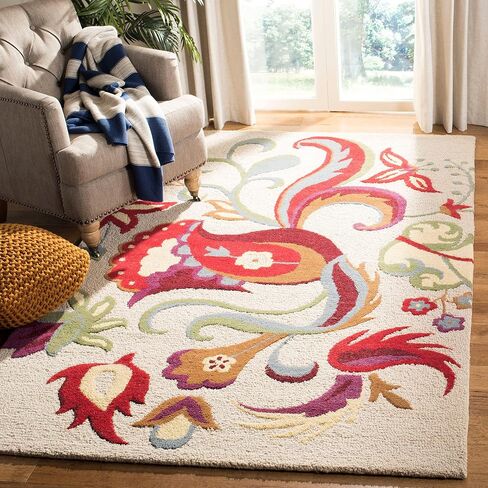 SAFAVIEH Blossom Collection 2'6" x 4' Rust / Multi BLM680B Handmade Premium Wool Accent Rug in Saudi Arabia
