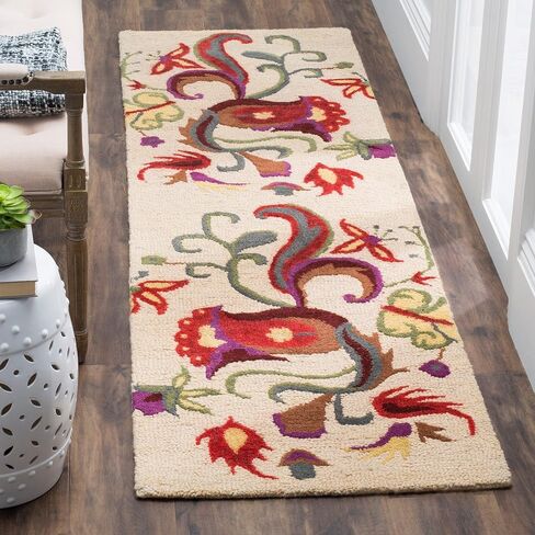 SAFAVIEH Blossom Collection 2'6" x 4' Rust / Multi BLM680B Handmade Premium Wool Accent Rug in Saudi Arabia
