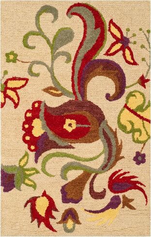 SAFAVIEH Blossom Collection 2'6" x 4' Rust / Multi BLM680B Handmade Premium Wool Accent Rug in Saudi Arabia
