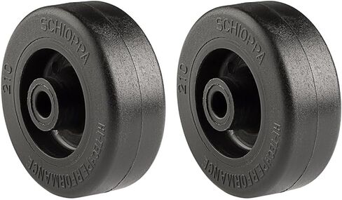 Schioppa R.210 NT-2" Diameter x 3/4" Width Nylon Wheel, Flat Tread, Wheel Only, 1/4" Axle, Black in Saudi Arabia