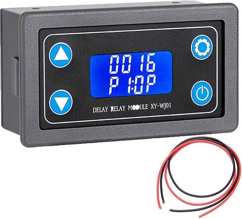 تيار مستمر 6-30 فولت وحدة تأخير التتابع وحدة تأخير الوقت شاشة LCD الرقمية 0.01s-9999min 50mA مؤقت رقمي تأخير دورة التبديل مع كابل أحمر وأسود in Saudi Arabia