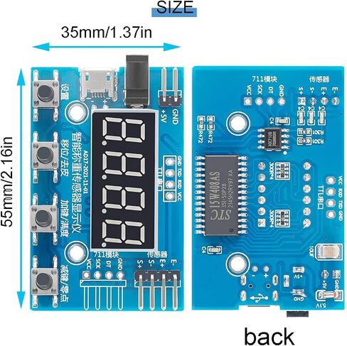HX711 وحدة خلية الحمل الرقمية وحدة A/D عرض مستشعر ضغط الوزن 24 بت مقياس الوزن مقياس عرض إلكتروني مع كابل Micro USB in Saudi Arabia