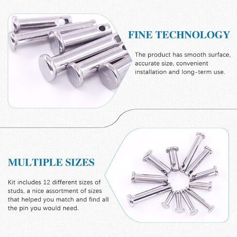 Glarks 64Pcs 12 Sizes 304 Stainless Steel Flat Head Single Hole Clevis Pins Assortment Kit in Saudi Arabia