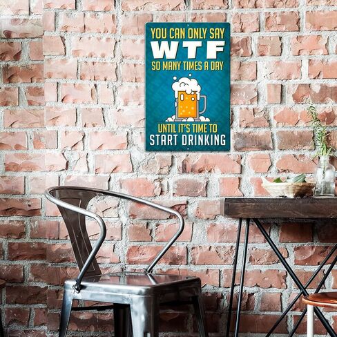 Desperate Enterprises WTF Aluminum Sign - Nostalgic Vintage Metal Wall Décor - Made in USA in Saudi Arabia