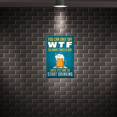 Desperate Enterprises WTF Aluminum Sign - Nostalgic Vintage Metal Wall Décor - Made in USA in Saudi Arabia