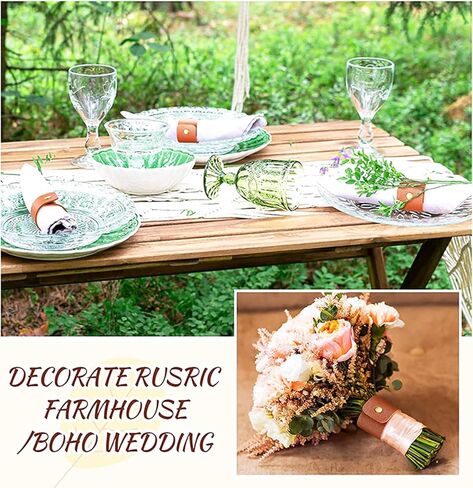 6 قطع من حلقات المناديل الجلدية لعيد الشكر، حامل مناديل ريفي لتزيين الطاولة، حلقات منديل جلدية بنية لمزرعة عيد الميلاد وحفلات الزفاف وعيد الشكر in Kuwait