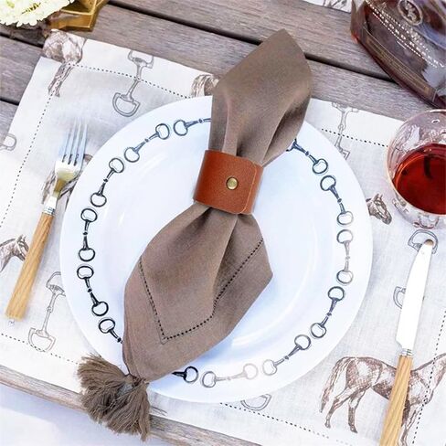 6 قطع من حلقات المناديل الجلدية لعيد الشكر، حامل مناديل ريفي لتزيين الطاولة، حلقات منديل جلدية بنية لمزرعة عيد الميلاد وحفلات الزفاف وعيد الشكر in Kuwait
