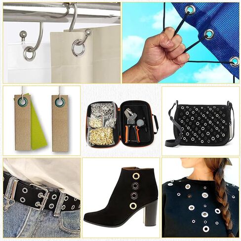 مجموعة أدوات جروميت، 3/8 بوصة آلة الضغط على الثقوب اليدوية للأجهزة اللوحية، ثقب ثقب للقماش القماشي، لافتة جلدية من القماش، مع 400 قطعة حلقة معدنية 10 مم in Kuwait