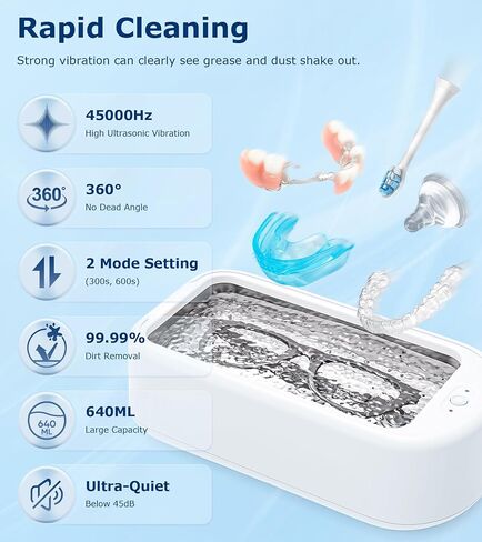 Ultrasonic Jewelry Cleaner Cleaning Machine: Portable Small Sonic Cleaner for Retainer in Kuwait