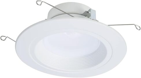 مصباح LED تحديثي من سلسلة HALO RL مقاس 5/6 بوصة، CCT قابل للتحديد (2700K-5000K) LED مدمج، خافت إلى دافئ، حافة حاجزة بيضاء، 600 لومن in Kuwait