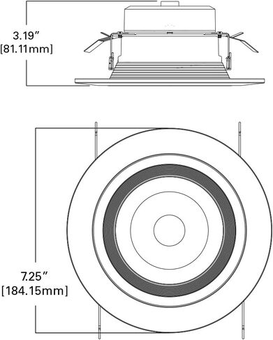 مصباح LED تحديثي من سلسلة HALO RL مقاس 5/6 بوصة، CCT قابل للتحديد (2700K-5000K) LED مدمج، خافت إلى دافئ، حافة حاجزة بيضاء، 600 لومن in Kuwait