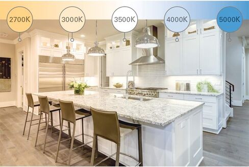 مصباح LED تحديثي من سلسلة HALO RL مقاس 5/6 بوصة، CCT قابل للتحديد (2700K-5000K) LED مدمج، خافت إلى دافئ، حافة حاجزة بيضاء، 600 لومن in Kuwait