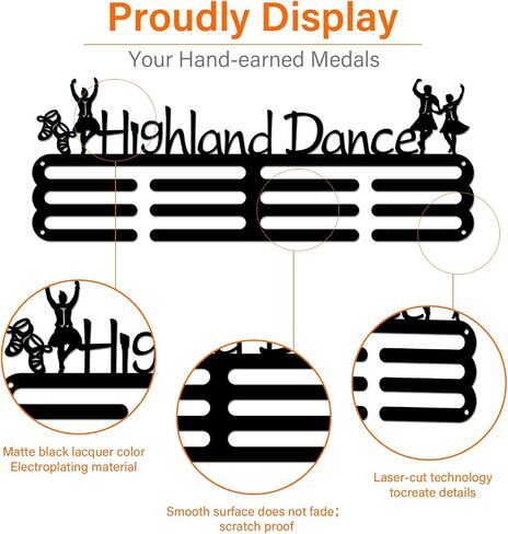 SUPERDANT Dance Medal Holder Ballet Medals Display Black Iron Wall Mounted Born to Dance Medal Hooks for 60+ Medal Rack Display Competition Wall Hanging Gift for Girls Christmas Birthday Gift in Saudi Arabia